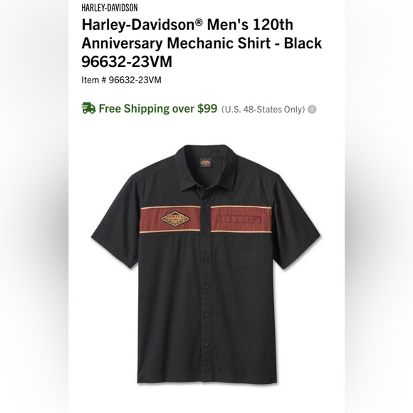 Harley-Davidson® Men's 120th Anniversary Mechanic Shirt - Black - Picture 1 of 7